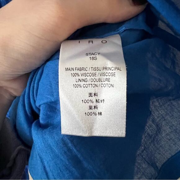 IRO Stacy Blue Jacquard Smocked Mini Dress - Picture 8 of 10